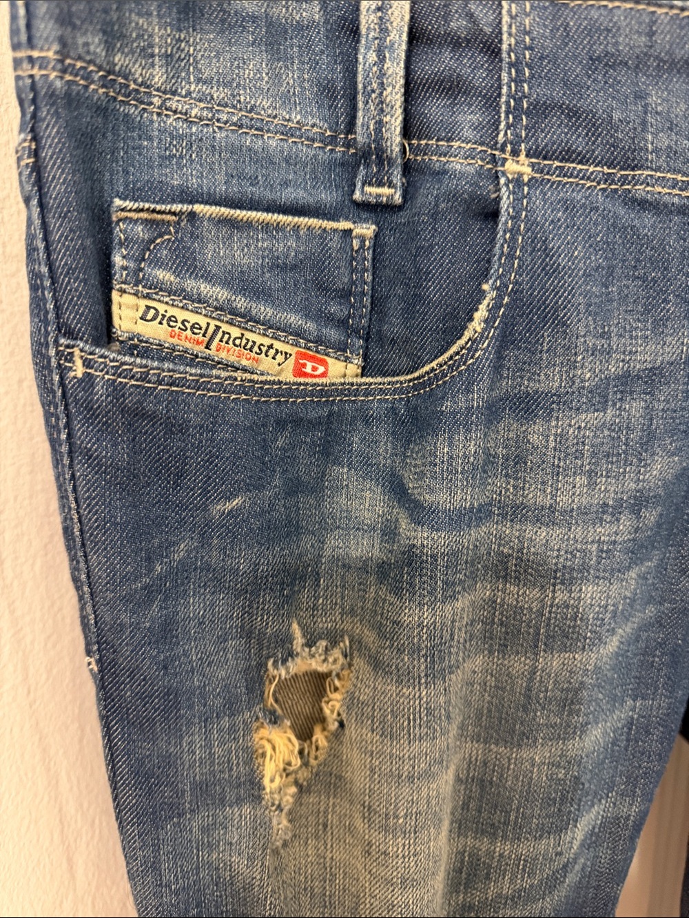 Diesel Y2K Denim Deep-V Women's Jumpsuit in Blue - Picture 3 of 11
